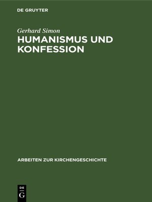 cover image of Humanismus und Konfession
